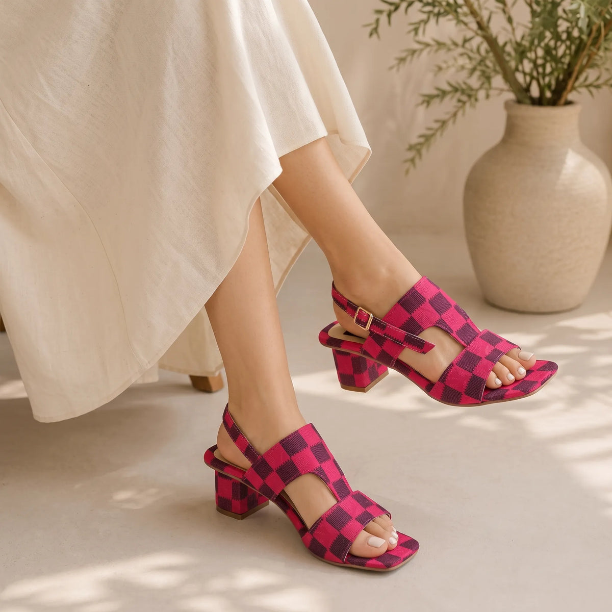 BS7-Check Print Sandal