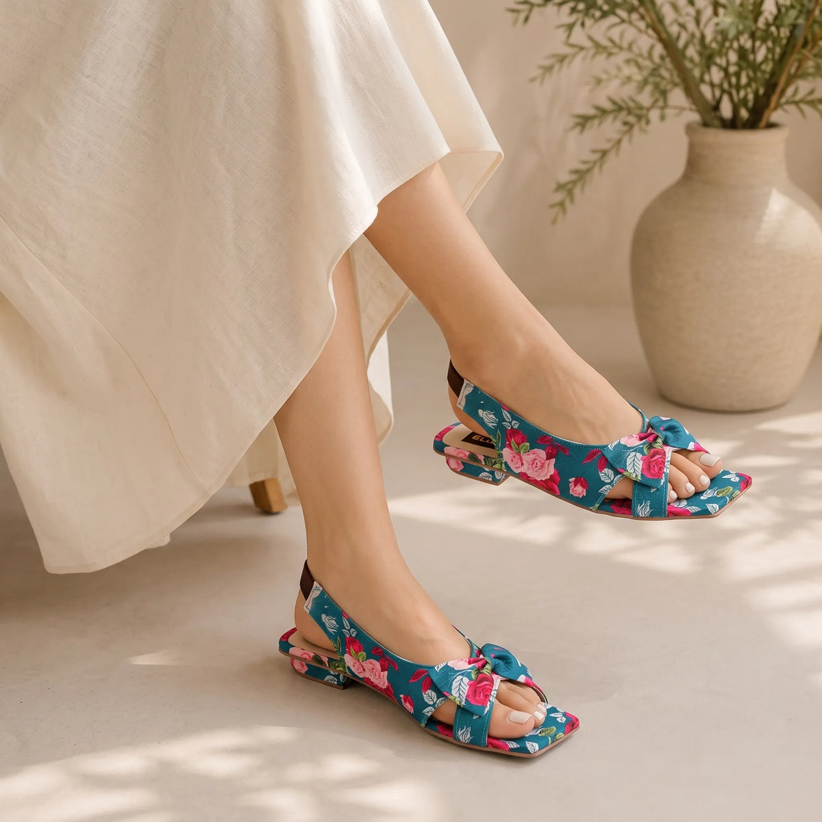 BS5-Bow Printed Sandal