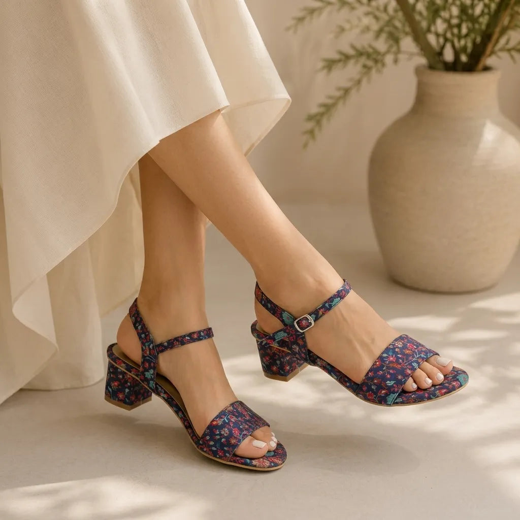 BS9-Multi Print Heel Sandal
