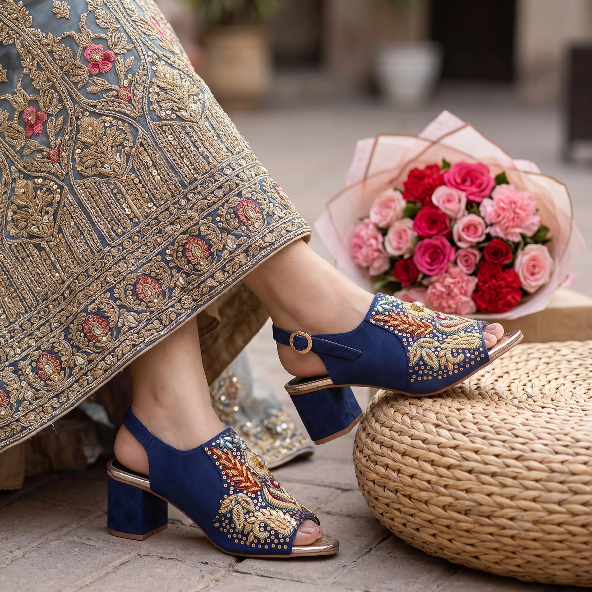 Q2-Embroidered Sandal