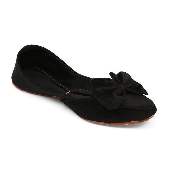 Bow Khussa-Velvet(Black)