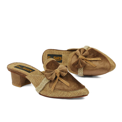 ML-IF4-Velvet Bow Jute Mule