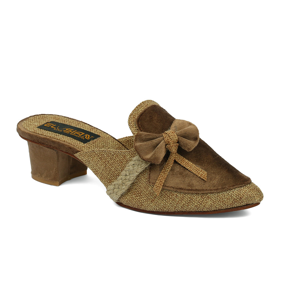 ML-IF4-Velvet Bow Jute Mule