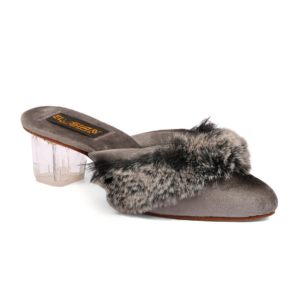 ML-IN6-Fur Mule-Gray (Heel)