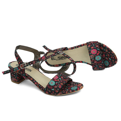 BS9-Multi Print Heel Sandal