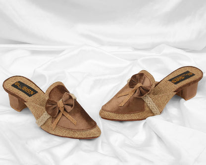 ML-IF4-Velvet Bow Jute Mule