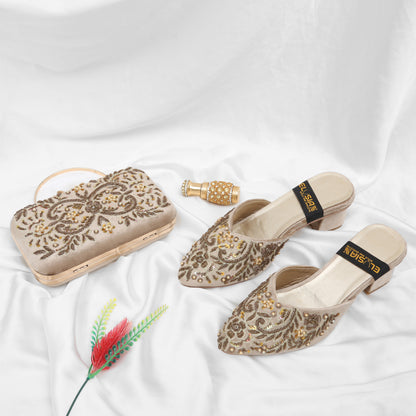 MLC12 - Fawn ( Clutch Both Side Embroidery )