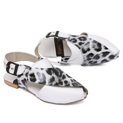 Women Peshawari-I6-Tiger Print White