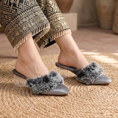 ML-IN6-Fur Mule-Gray (Heel)
