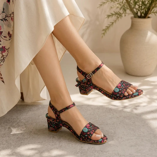 BS9-Multi Print Heel Sandal