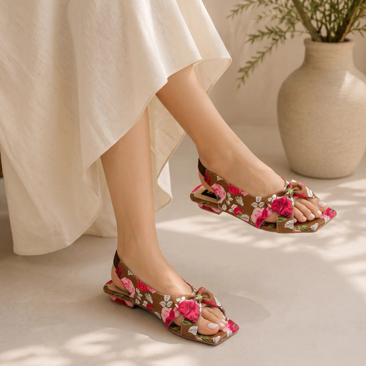 BS5-Bow Printed Sandal