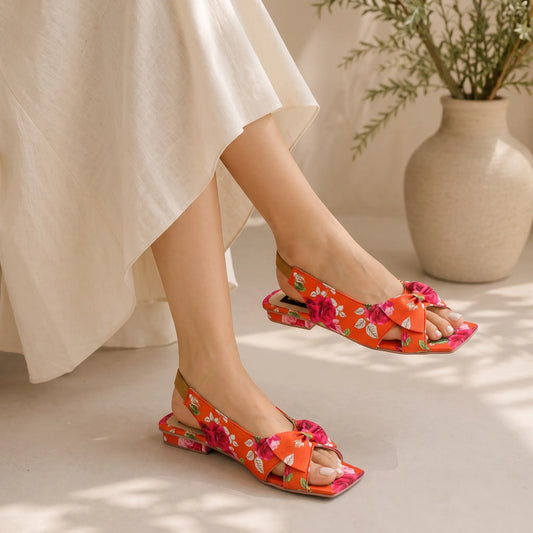 BS5-Bow Printed Sandal